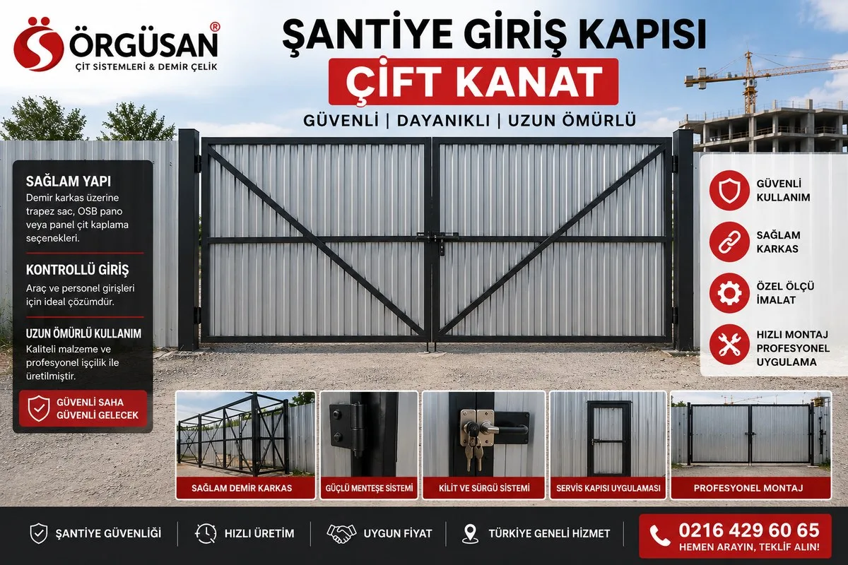 ŞANTİYE GİRİŞ KAPISI ÇİFT KANAT